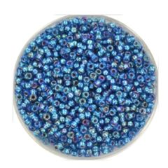 Rocailles Miyuki 8/0 silverlined ab capri blauw, per 10 gram. Kleurnr. 1025