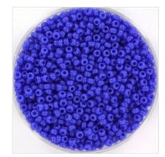 Rocailles 11/0 Miyuki opaque blue. 10 gram.