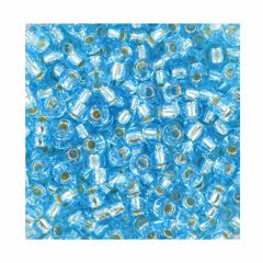 Rocailles Miyuki 8/0 Silverlined Aqua, per 10 gram. Kleurnr. 18.