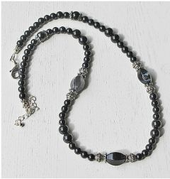 Ketting zwarte Agaatkralen