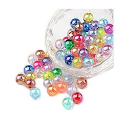 Acryl transparante kralen, sprankelende mix 8mm, 50 stuks