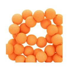 Zakje acryl kralen mat oranje 6mm. Per 97-100 stuks.