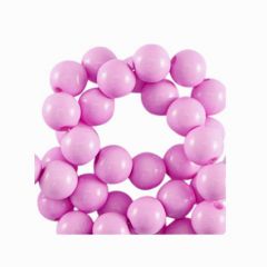 Acryl kralen shiny lila-roze, 6mm, 48-50 stuks