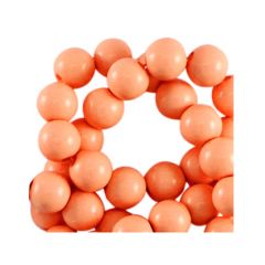 Acryl kralen shiny oranje 8mm, 50 stuks.