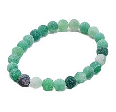 Armband Agaat frosted 8mm groen, 19-20cm