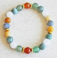 Armband Jade en Aventurijn 8mm kralen, 18-20cm.