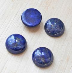 Cabochon / plaksteen Lapis Lazuli rond 16x6mm. Per stuk.