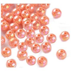 Acryl kralen licht koraal oranje 10mm, 35 stuks