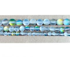 Snoer imitatie Maansteen matte regenboog kristalglas 8mm