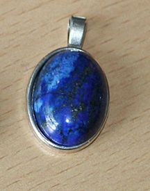 Hanger Lapis Lazuli ovaal, 25x20mm