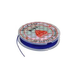 Rijgdraad plat elastisch nylon 0,8mm blauw. 10 meter