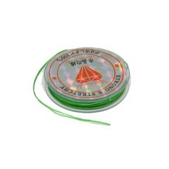 Rijgdraad plat elastisch nylon 0,6mm groen, 10 meter.