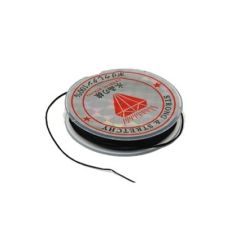 Rijgdraad plat elastisch nylon 0,8mm zwart, 10 meter