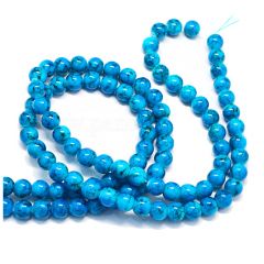 Snoer glaskralen blauw-zwart 8-9mm, 39-40 stuks