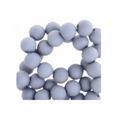 Acryl kralen medium grijs 6mm, 48-50 stuks.