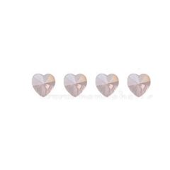 4 glazen hartjes 10x10x6mm, roze