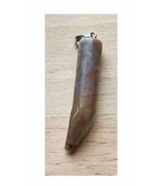 Hanger Haaientand 40x8mm, bruinige Agaat