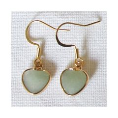 Oorbellen minihartje aventurijn 10x10mm