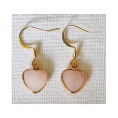 Oorbellen mini hartje rozekwarts 10x10mm