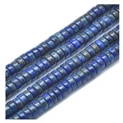 Snoer Lapis Lazuli heishi kralen 6x3-3.5mm. Per 30 stuks