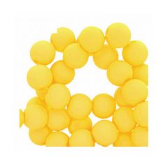Acryl kralen mat helder geel 6mm. 48-50 stuks.