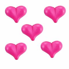 Bedel fuchsia kleur hartje, 15x20mm. Per stuk.