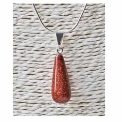 Hanger Goudsteen druppel langwerpig, 25x11mm