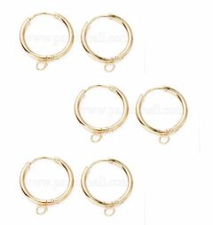 Set Huggie Hoop oorringen, roestvrij goldplated staal, 22x18x3mm.
