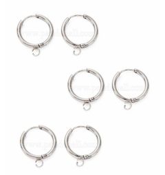 Set Huggie Hoop oorringen, roestvrij silverplated staal, 22x18x3mm.