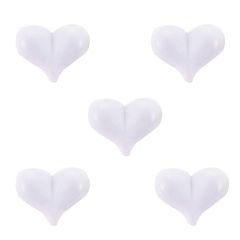 Bedel wit hartje, 15x20mm. Per stuk.