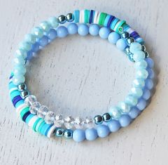 memory wire of wikkel armband blauw bleu