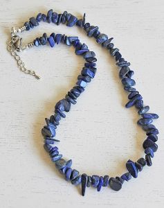 Ketting Lapis Lazuli split kralen 42cm + verlengketting