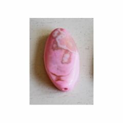 Agaat ovaal 40x20mm roze grijs wit