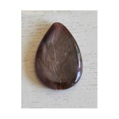 Kraal Agaat druppel groot bruin-lila 35x25x3mm