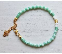Armband 4mm groene Miyuki kralen