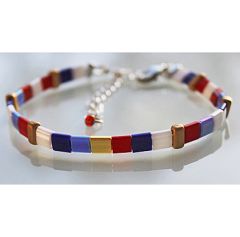 Armband Tila kralen heldere kleuren 18cm + verlengketting