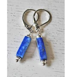 Oorbellen Lapis Lazuli met hematiet kraaltjes