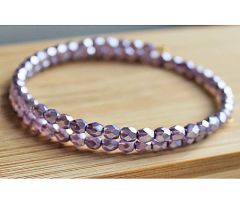 Wikkelarmband memory wire facetgeslepen 4mm lila-lavendel kraaltjes