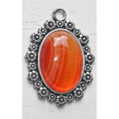 Hanger Carneool oranje-rood 40x25mm