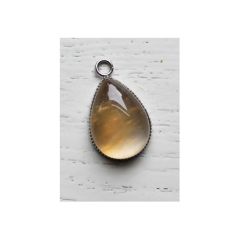 Hanger druppel Agaat transparant, 18x13mm.