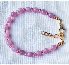 Armband 6mm lila-roze jadekralen