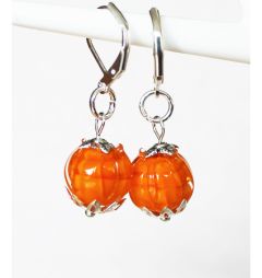 Set oorbellen mandarijn oranje hanger