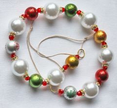 Kerstbal slinger met goudkleurige strass, 40cm