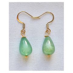 Oorbellen druppel Aventurijn, 16x11mm
