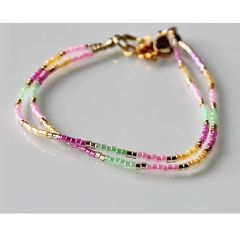 Armband Miyuki delica 2mm kraaltjes, voorjaars kleuren
