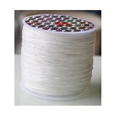 Plat elastisch spandex wit 1mm, rol van 60 meter