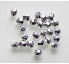 Zakje facetgeslepen shiny metallic labrador kralen 6mm, 30 stuks.