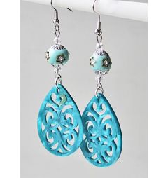 Oorbellen Boho druppel turkoois groene hangers 