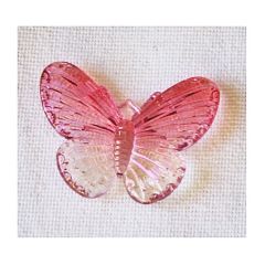 Hanger acryl vlinder roze-transparant 30x25mm. Per stuk.