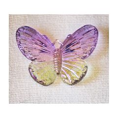 Hanger acryl vlinder lila-transparant-beetje gelig, 30x25mm. Per stuk.